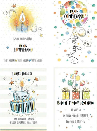Biglietto Buon Compleanno - c-rifiniture - tema generico - Kartos Cancelleria e prodotti per ufficio/Carta blocchi e quaderni/Biglietti e cartoncini/Biglietti di auguri Eurocartuccia - Pavullo, Commerciovirtuoso.it