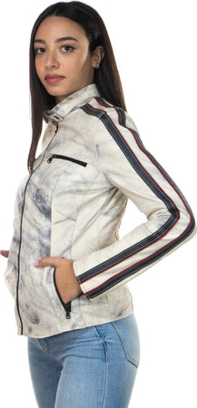 Biker---Biker-Donna-Bianco-Tamponato-in-vera-pelle