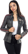 Biker---Biker-Donna-Grigio-in-vera-pelle
