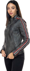 Biker---Biker-Donna-Grigio-in-vera-pelle