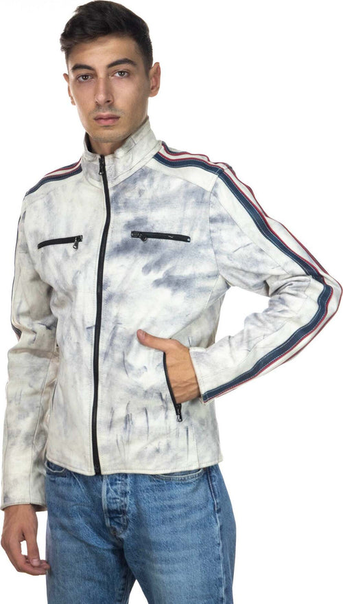 Biker---Biker-Uomo-Bianco-Tamponato-in-vera-pelle