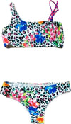 Bikini Bambina Leopardato Multi Color Costume da Bagno Due Pezzi Bimba Bianco Rosa Nero Costumino Top e Slip Colorati Fashion Bimba BIKINI Piccole Canaglie - Tropea, Commerciovirtuoso.it