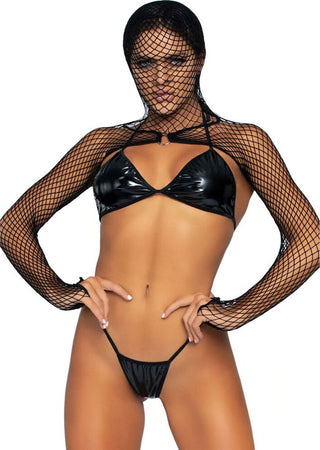 Bikini In Vinile Top, Perizoma, Cappuccio Integrale Viso Testa E Maniche Lunghe Intimo Sexy Nero Salute e cura della persona/Erotismo e contraccezione/Abbigliamento erotico in pelle e latex/Donna/Slip e perizomi Kondorama - Martinsicuro, Commerciovirtuoso.it