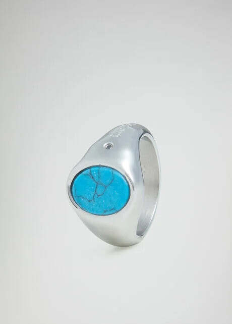 Bikkembergs---Anello-uomo-chevalier-con-turchese