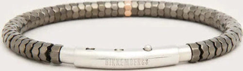 Bikkembergs---Bracciale-grigio-da-uomo-esagoni-e-diamanti