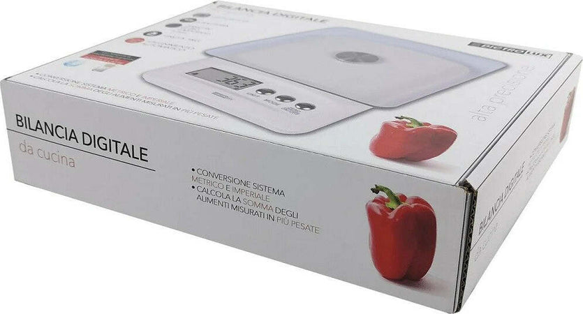Bilancia Da Cucina Digitale Portata 5kg Bianco Piano In Vetro Display Lcd 580017 Casa e cucina/Utensili da cucina/Bilance Trade Shop italia - Napoli, Commerciovirtuoso.it