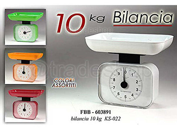 BILANCIA DA CUCINA MECCANICA ANALOGICA RETTANGOLARE 10 KG COLORI ASSORTITI  Trade Shop italia - Napoli, Commerciovirtuoso.it