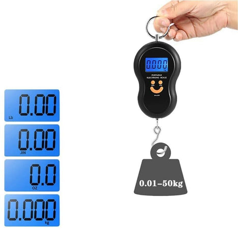 Bilancia Digitale Pesa Da 0 A 50 Kg Bilancino Portatile Con Gancio Each