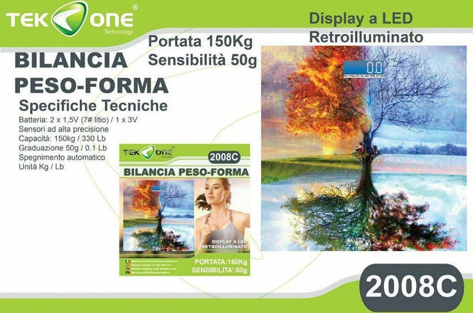 Bilancia Pesapersone Tekone 2008c Misura Peso Digitale Display Fantasy 150kg Casa, arredamento e bricolage > Elettrodomestici > Bilance pesapersone Trade Shop italia - Napoli, Commerciovirtuoso.it
