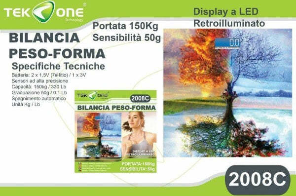 Bilancia-Pesapersone-Tekone-2008c-Misura-Peso-Digitale-Display-Fantasy-150kg