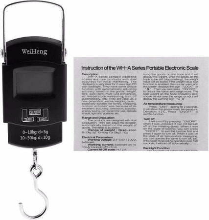 BILANCIA PORTATILE ELETTRONICA PER PESCA CACCIA PESA BAGAGLI 50 KG WH-A08 Moda/Valigie borse e accessori da viaggio/Accessori/Accessori da viaggio/Bilance pesa valigie Trade Shop italia - Napoli, Commerciovirtuoso.it