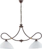 Bilanciere-2-Luci-Dallas-Ferro-Battuto-Nero-E-Ruggine-Vetro-Bianco