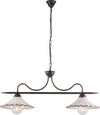 Bilanciere-2-Luci-Osteria-In-Ferro-Nero-Ruggine-E-Coppe-In-Ceramica-Decorata