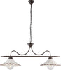 Bilanciere-2-Luci-Osteria-In-Ferro-Nero-Ruggine-E-Coppe-In-Ceramica-Decorata