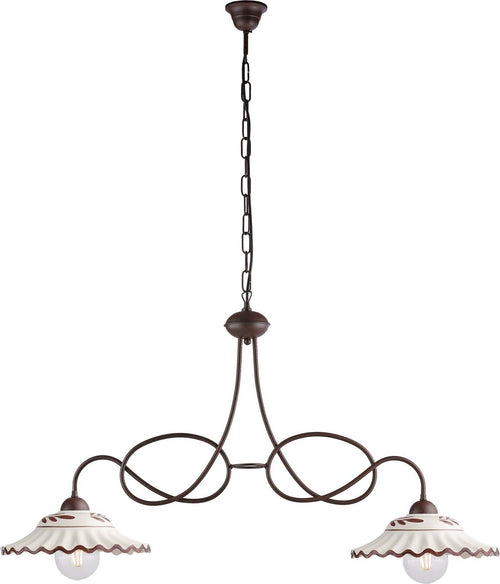 Bilanciere-Country-Chic-Bistrot-2-Luci-Ruggine-Con-Ceramica-Vietrese