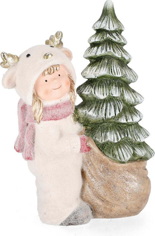 Bimba con pino in polvere di gesso decorazione natalizia per interno h 43 cm Casa e cucina/Decorazioni per interni/Addobbi e decorazioni per ricorrenze/Decorazioni natalizie/Schiaccianoci MagiediNatale.it - Altamura, Commerciovirtuoso.it