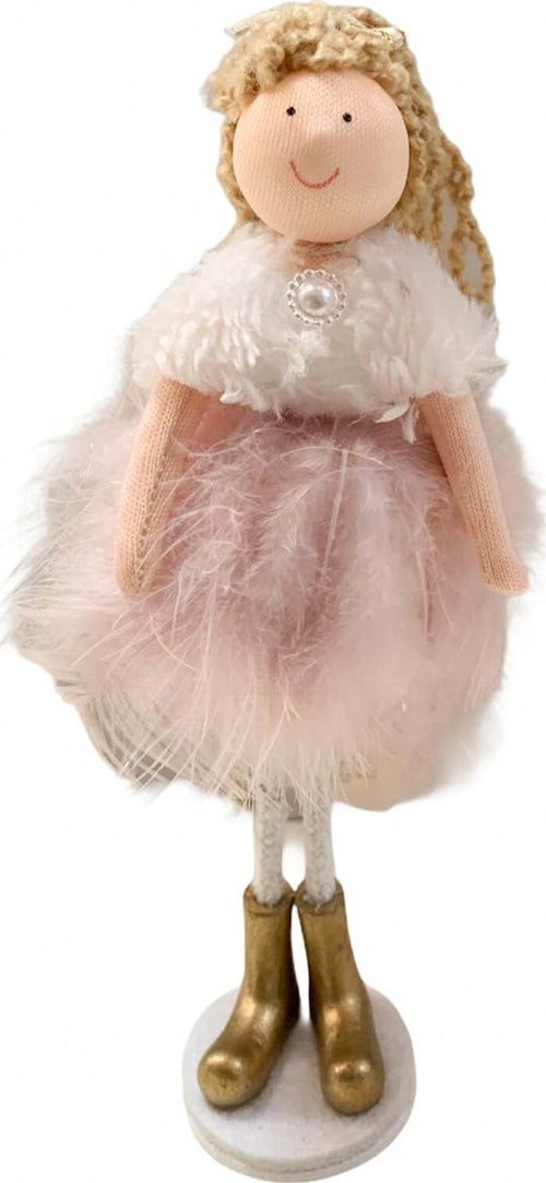 Bimba con piume rosa decorazione natalizia in tessuto Rosa h 16 cm Casa e cucina/Decorazioni per interni/Addobbi e decorazioni per ricorrenze/Decorazioni natalizie/Schiaccianoci MagiediNatale.it - Altamura, Commerciovirtuoso.it