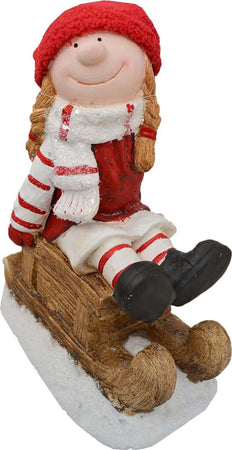 Bimba su slittino h 40 cm decorazione natalizia in poliresina rosso statuina Casa e cucina/Decorazioni per interni/Addobbi e decorazioni per ricorrenze/Decorazioni natalizie/Schiaccianoci MagiediNatale.it - Altamura, Commerciovirtuoso.it