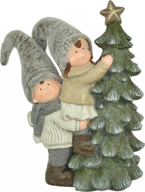 Bimbi con cappello in pelliccia ed albero a led decorazione natalizia in poli-resina h 60 cm Casa e cucina/Decorazioni per interni/Addobbi e decorazioni per ricorrenze/Decorazioni natalizie/Schiaccianoci MagiediNatale.it - Altamura, Commerciovirtuoso.it