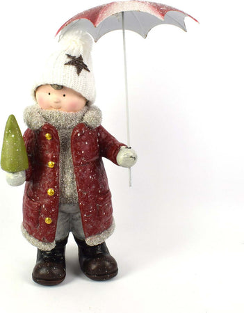 Bimbo con cappello in lana ed ombrello a led decorazione natalizia in poli-resina h 50 cm Casa e cucina/Decorazioni per interni/Addobbi e decorazioni per ricorrenze/Decorazioni natalizie/Schiaccianoci MagiediNatale.it - Altamura, Commerciovirtuoso.it