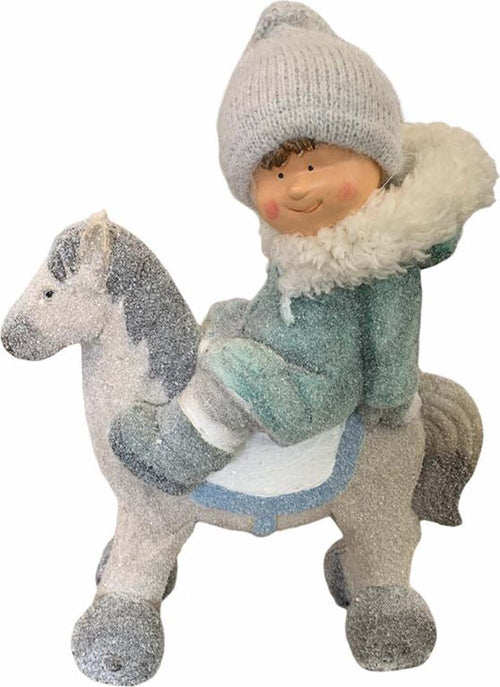 Bimbo con cappello in lana su cavalluccio decorazione natalizia in poliresina h 50 cm Casa e cucina/Decorazioni per interni/Addobbi e decorazioni per ricorrenze/Decorazioni natalizie/Schiaccianoci MagiediNatale.it - Altamura, Commerciovirtuoso.it
