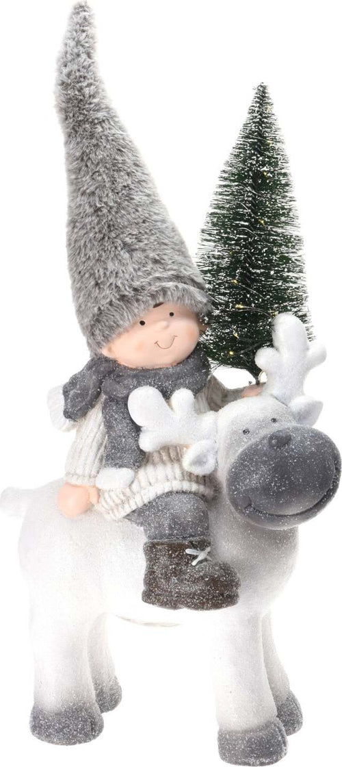Bimbo con cappello in pelliccia su renna decorazione natalizia in poliresina h 60 cm Casa e cucina/Decorazioni per interni/Addobbi e decorazioni per ricorrenze/Decorazioni natalizie/Schiaccianoci MagiediNatale.it - Altamura, Commerciovirtuoso.it