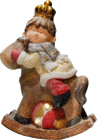 Bimbo e bimba su renna h 53 cm decorazione natalizia in poli resina con led Casa e cucina/Decorazioni per interni/Addobbi e decorazioni per ricorrenze/Decorazioni natalizie/Schiaccianoci MagiediNatale.it - Altamura, Commerciovirtuoso.it