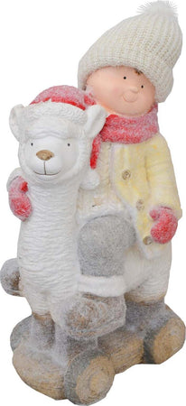 Bimbo su alpaca h 52 cm decorazione natalizia in poliresina beige e bianco statuina Casa e cucina/Decorazioni per interni/Addobbi e decorazioni per ricorrenze/Decorazioni natalizie/Schiaccianoci MagiediNatale.it - Altamura, Commerciovirtuoso.it