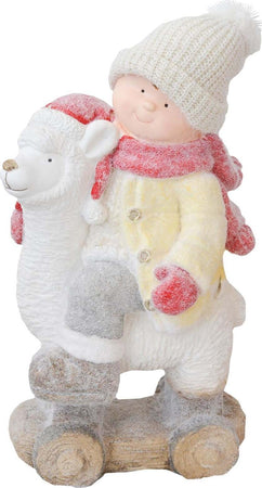 Bimbo su alpaca h 52 cm decorazione natalizia in poliresina beige e bianco statuina Casa e cucina/Decorazioni per interni/Addobbi e decorazioni per ricorrenze/Decorazioni natalizie/Schiaccianoci MagiediNatale.it - Altamura, Commerciovirtuoso.it