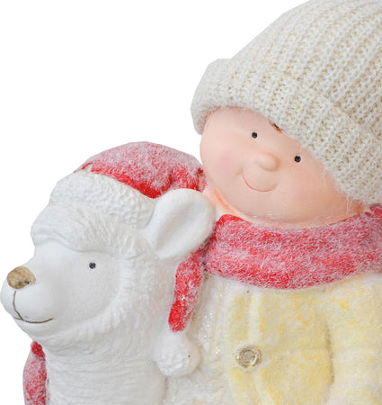 Bimbo su alpaca h 52 cm decorazione natalizia in poliresina beige e bianco statuina Casa e cucina/Decorazioni per interni/Addobbi e decorazioni per ricorrenze/Decorazioni natalizie/Schiaccianoci MagiediNatale.it - Altamura, Commerciovirtuoso.it