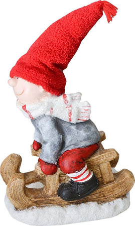 Bimbo su slittino h 40 cm decorazione natalizia in poliresina rosso statuina Casa e cucina/Decorazioni per interni/Addobbi e decorazioni per ricorrenze/Decorazioni natalizie/Schiaccianoci MagiediNatale.it - Altamura, Commerciovirtuoso.it