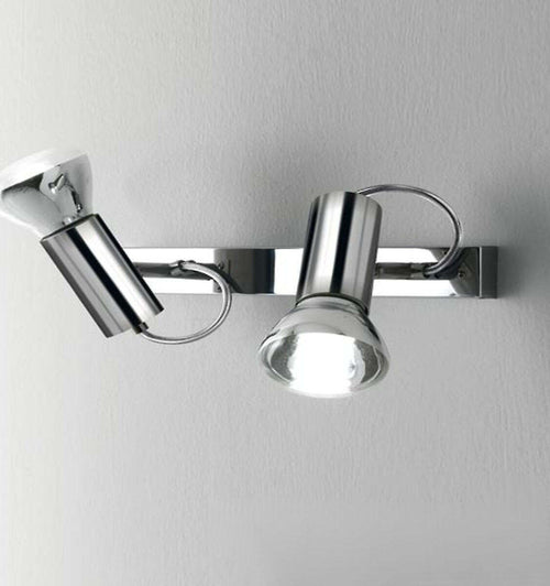 Binario-Illuminando-MAGNUM-2-LED-E27-R80-10W-3000°K-spot-orientabile-moderno-metallo-cromo-bianco-interno