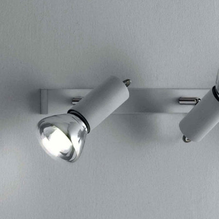 Binario-Illuminando-MAGNUM-2-LED-E27-R80-10W-3000°K-spot-orientabile-moderno-metallo-cromo-bianco-interno