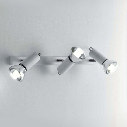 Binario-Illuminando-MAGNUM-3-LED-E27-R80-10W-3000°K-spot-orientabile-moderno-metallo-cromo-bianco-interno