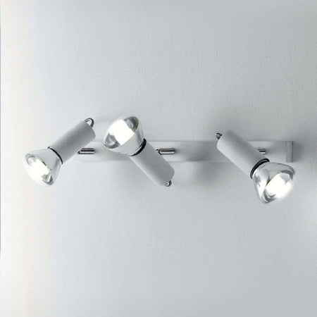 Binario-Illuminando-MAGNUM-3-LED-E27-R80-10W-3000°K-spot-orientabile-moderno-metallo-cromo-bianco-interno