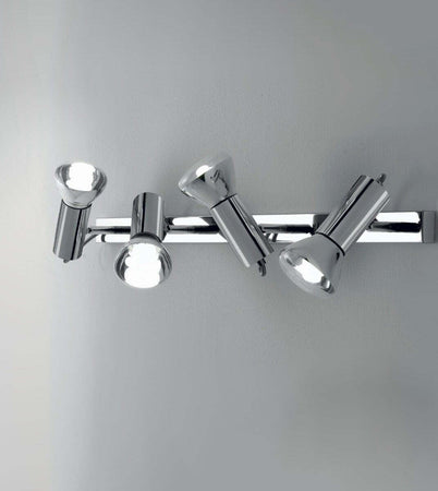 Binario-Illuminando-MAGNUM-4-LED-E27-R80-10W-3000°K-spot-orientabile-moderno-metallo-cromo-bianco-interno