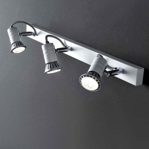 Binario-Illuminando-ZELIG-3-GU10-LED-7W-3000°K-Spot-orientabili-moderno-metallo-cromo-bianco-interno