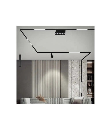 Binario Magnetico Nero 2mt 48v Da Incasso Per Faretti Led Con Copertura Tk670-2m