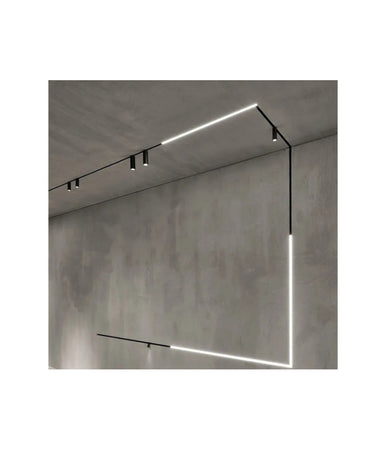 Binario Magnetico Nero 2mt 48v Da Incasso Per Faretti Led Con Copertura Tk670-2m