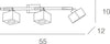 Binario-moderno-Top-Light-METROPOLITAN-1047-F3-G9-LED-metallo-vetro-soffitto-parete-orientabile