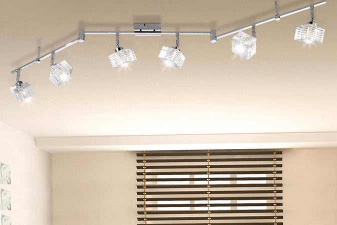 Binario-moderno-Top-Light-METROPOLITAN-1047-F6-G9-LED-metallo-vetro-orientabile-soffitto-parete