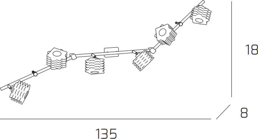 Binario-moderno-Top-Light-RUBIK-1126-F6-G9-LED-orientabile-lampada-soffitto-parete