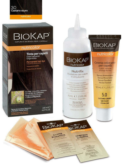 Biokap nutricolor 3,0 new castano scuro tinta tubo + flacone