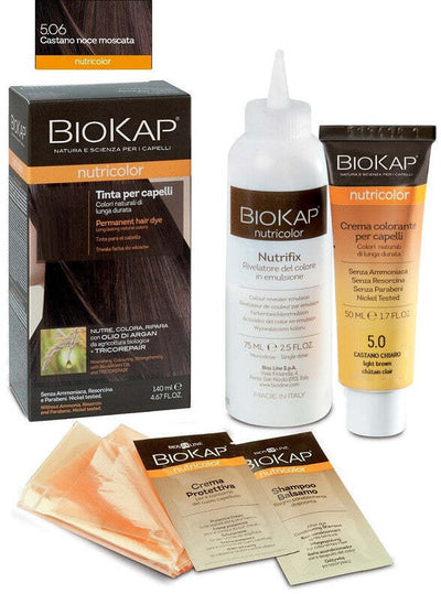 Biokap nutricolor 5,06 castano noce moscata tinta tubo + flacone