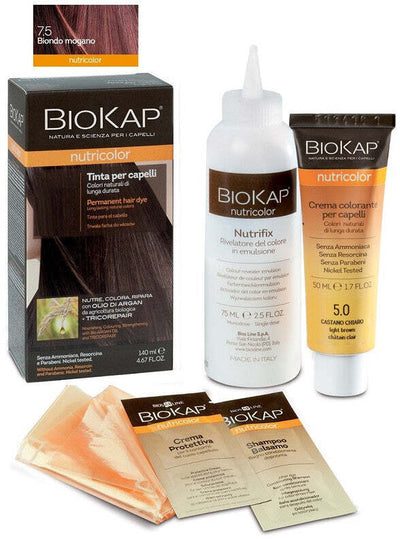 Biokap nutricolor 7,5 new biondo mogano tinta tubo + flacone