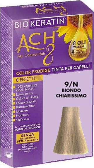 BIOKERATIN-ACH8-Tinta-per-Capelli-Biondo-Chiarissimo-9/N-200-gr-Dietalinea
