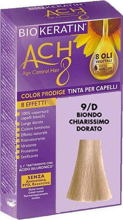 BIOKERATIN-ACH8-Tinta-per-Capelli-Biondo-Chiarissimo-Dorato-9/D-200-gr-Dietalinea