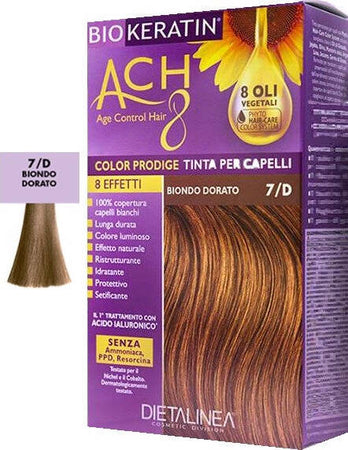 BIOKERATIN-ACH8-Tinta-per-Capelli-Biondo-Dorato-7/D-200-gr-Dietalinea