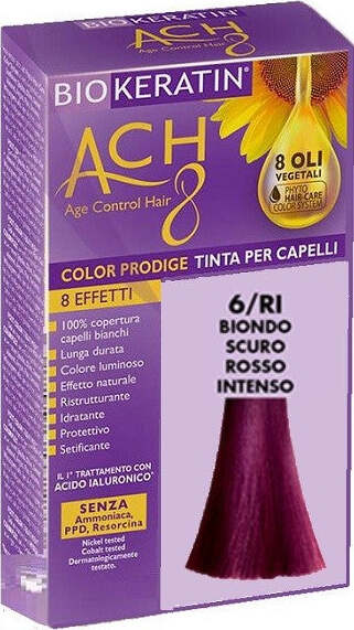 BIOKERATIN-ACH8-Tinta-per-Capelli-Biondo-Scuro-Rosso-Intenso-6/RI-200-gr-Dietalinea