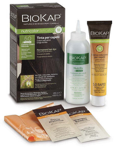 Bios line  biokap nutricolor delicato rapid tinta 5,0 castano chiaro naturale 135 ml